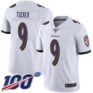 68615aeb1cc8a_1 Men's Baltimore Ravens #9 Justin Tucker White 2019 100th Season Vapor Untouchable Limited NFL Jersey