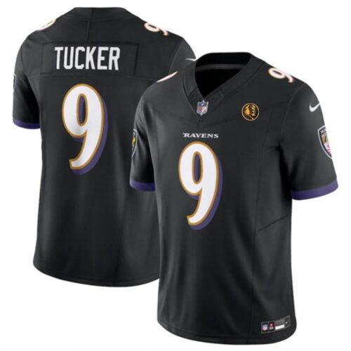 68615afa18f1a_1 Men's Baltimore Ravens #9 Justin Tucker Black 2023 F.U.S.E. With John Madden Patch Vapor Limited Football Jersey