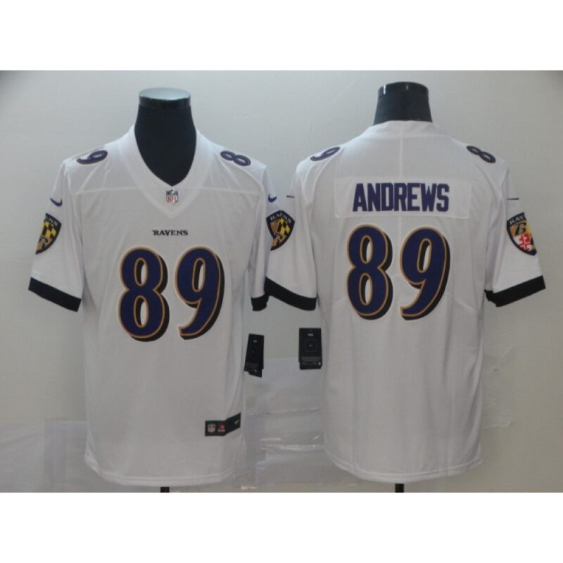 68615affdccee_1 Men's Baltimore Ravens #89 Mark Andrews White Vapor Untouchable Limited NFL Jersey