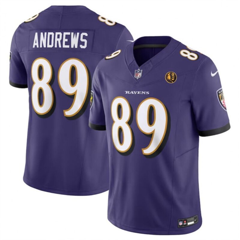 68615b08704e4_1 Men's Baltimore Ravens #89 Mark Andrews Purple 2023 F.U.S.E. With John Madden Patch Vapor Limited Football Jersey