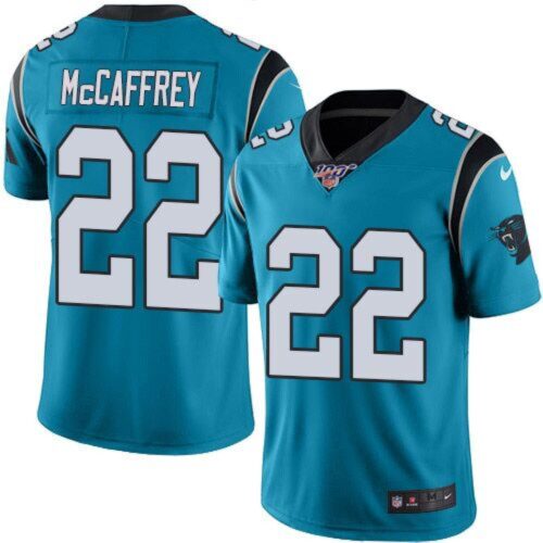 68615ba299cd5_1 Men's Carolina Panthers #22 Christian McCaffrey Blue 2019 100th Season Vapor Untouchable Limited Stitched NFL Jersey
