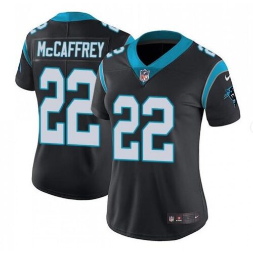 68615baac115b_1 Women's Carolina Panthers #22 Christian McCaffrey Black Vapor Untouchable Limited Jersey(Runs Small)