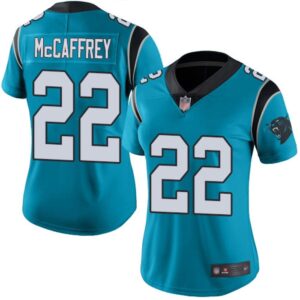 68615bad4699b_1 Women's Carolina Panthers #22 Christian McCaffrey Blue Vapor Untouchable Limited Jersey(Run Small)