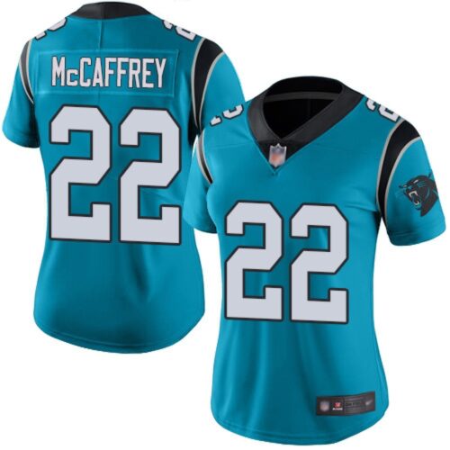68615bad4699b_1 Women's Carolina Panthers #22 Christian McCaffrey Blue Vapor Untouchable Limited Jersey(Run Small)