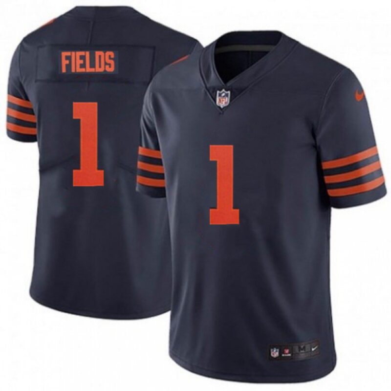 68615bc845b53_1 Youth Chicago Bears #1 Justin Fields Navy Vapor Untouchable Limited Stitched NFL Jersey
