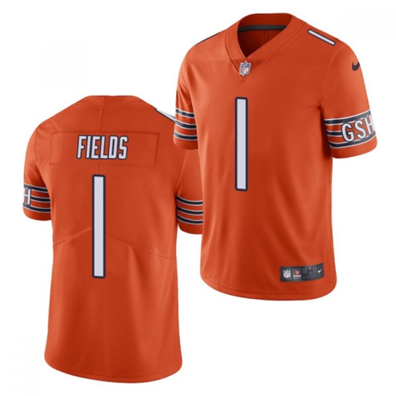68615bcaa4c5d_1 Youth Chicago Bears #1 Justin Fields Orange 2021 NFL Draft Vapor Untouchable Limited Stitched Jersey