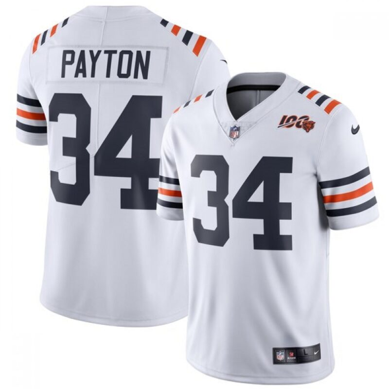68615c01c6c37_1 Youth Chicago Bears #34 Walter Payton White 2019 100th Season Limited Stitched NFL Jersey