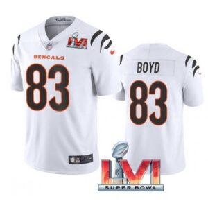68615c33959b1_1 Men's Cincinnati Bengals #83 Tyler Boyd 2022 White Super Bowl LVI Vapor Limited Stitched Jersey