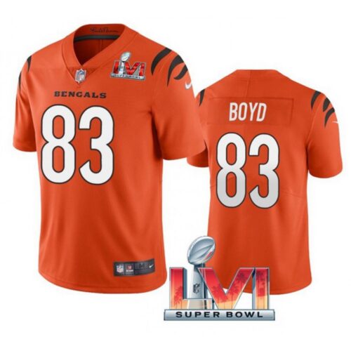 68615c368cef6_1 Men's Cincinnati Bengals #83 Tyler Boyd 2022 Orange Super Bowl LVI Vapor Limited Stitched Jersey