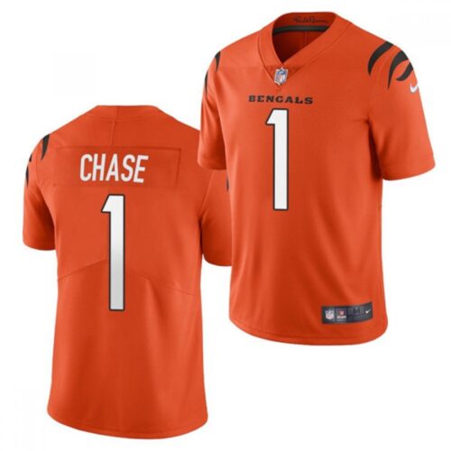 68615c6095c8f_1 Youth Cincinnati Bengals #1 Ja'Marr Chase Orange Vapor Untouchable Limited Stitched Jersey