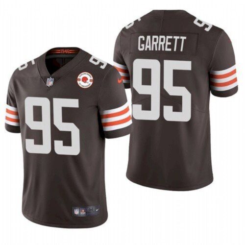 68615c98e8b23_1 Men's Cleveland Browns #95 Myles Garrett 2021 Brown 75th Anniversary Vapor Untouchable Limited Stitched NFL Jersey