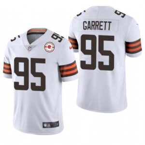 68615c9ba3b30_1 Men's Cleveland Browns #95 Myles Garrett 2021 White 75th Anniversary Vapor Untouchable Limited Stitched NFL Jersey