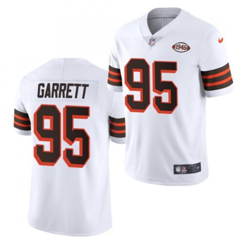 68615ca0f3686_1 Men's Cleveland Browns #95 Myles Garrett White 1946 Collection Vapor Stitched Football Jersey
