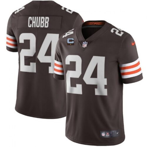 68615cad6e562_1 Men's Cleveland Browns #24 Nick Chubb 2022 Brown With 1-star C Patch Vapor Untouchable Limited Stitched Jersey