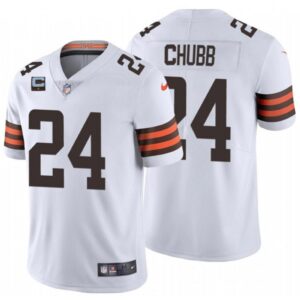 68615cb017ef0_1 Men's Cleveland Browns #24 Nick Chubb 2022 White With 1-star C Patch Vapor Untouchable Limited Stitched Jersey
