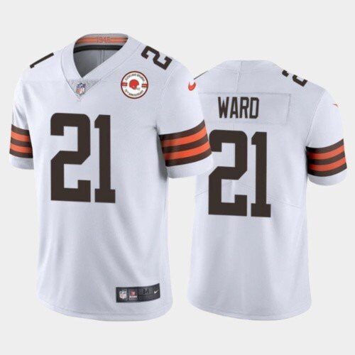 68615cbfc6163_1 Men's Cleveland Browns #21 Denzel Ward 2021 White 75th Anniversary Vapor Untouchable Limited Stitched NFL Jersey
