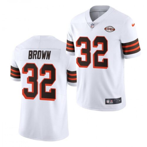 68615cc794731_1 Men's Cleveland Browns #32 Jim Brown White 1946 Collection Vapor Stitched Football Jersey