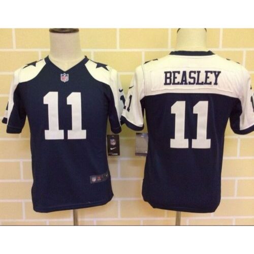68615d313b189_1 Cowboys #11 Cole Beasley Navy Blue Thanksgiving Youth Throwback Stitched NFL Elite Jersey