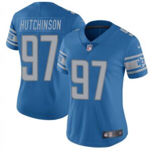 68615e06e2633_1 Women's Detroit Lions #97 Aidan Hutchinson Blue Vapor Limited Stitched Football Jersey(Run Smaller)