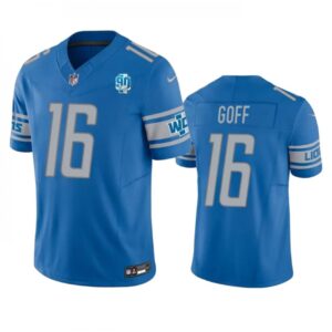 68615e0bc5a98_1 Men's Detroit Lions #16 Jared Goff Blue 2023 F.U.S.E. 90th Anniversary Vapor Untouchable Limited Stitched Jersey