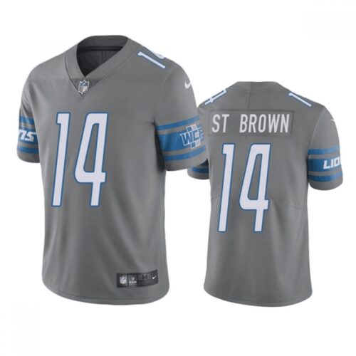 68615e25c3340_1 Men's Detroit Lions #14 Amon-Ra St. Brown Grey Vapor Untouchable Limited Stitched Jersey