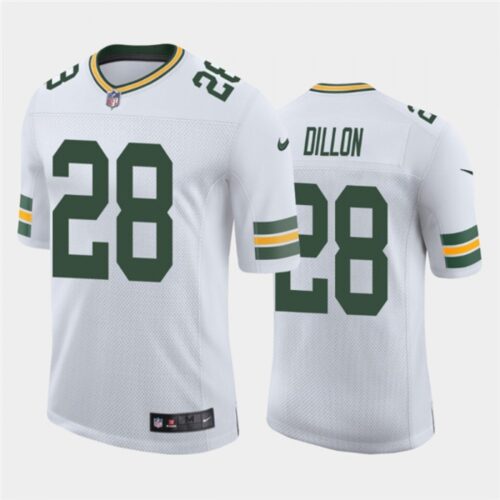 68615e352156d_1 Men's Green Bay Packers #28 A.J. Dillon White Stitched Jersey