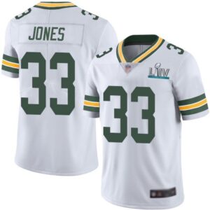 68615e4184b28_1 Men's Green Bay Packers #33 Aaron Jones White Super Bowl LIV Vapor Untouchable Stitched NFL Limited Jersey