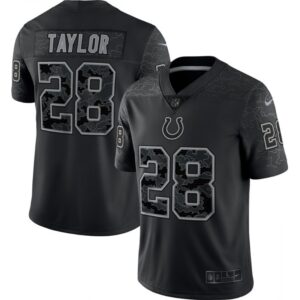 68615eb436c05_1 Men's Indianapolis Colts #28 Jonathan Taylor Black Reflective Limited Stitched Football Jersey