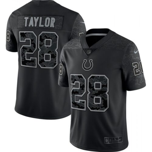 68615eb436c05_1 Men's Indianapolis Colts #28 Jonathan Taylor Black Reflective Limited Stitched Football Jersey