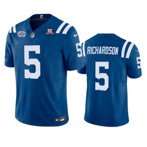 68615ebe44603_1 Men's Indianapolis Colts #5 Anthony Richardson Royal 2023 F.U.S.E. With Prem1ere Patch 40th Anniversary Vapor Untouchable Limited Stitched Football Jersey
