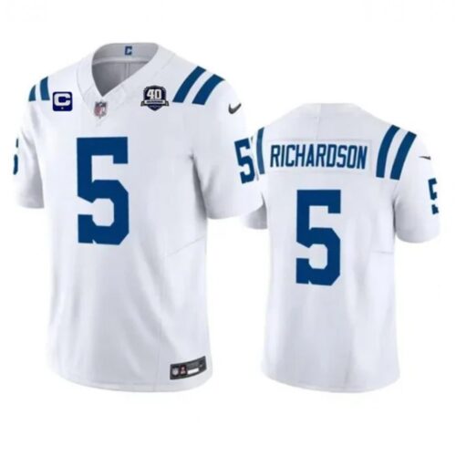 68615ec0bf08b_1 Men's Indianapolis Colts #5 Anthony Richardson White 2023 F.U.S.E. 40th Anniversary With 1-Star C Patch Vapor Untouchable Limited Stitched Football Jersey
