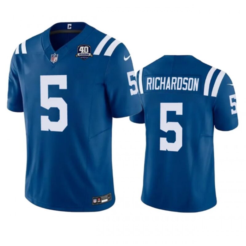 68615ec86f300_1 Men's Indianapolis Colts #5 Anthony Richardson Blue 2023 F.U.S.E 40th Anniversary Vapor Untouchable Stitched Football Jersey