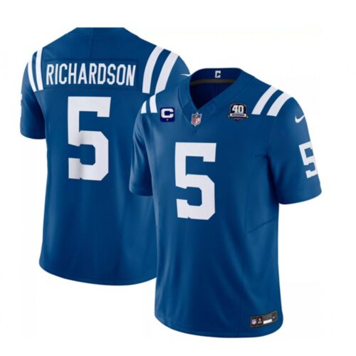 68615ed04d705_1 Men's Indianapolis Colts #5 Anthony Richardson Blue 2023 F.U.S.E. 40th Anniversary With 1-Star C Patch Vapor Untouchable Limited Stitched Football Jersey