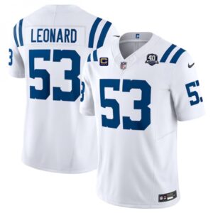 68615ee7da008_1 Men's Indianapolis Colts #53 Shaquille Leonard White 2023 F.U.S.E. 40th Anniversary With 4-Star C Patch Vapor Untouchable Limited Stitched Football Jersey