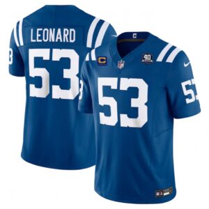 68615ef2538eb_1 Men's Indianapolis Colts #53 Shaquille Leonard Blue 2023 F.U.S.E. 40th Anniversary With 4-Star C Patch Vapor Untouchable Limited Stitched Football Jersey