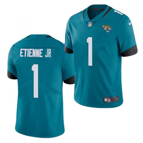 68615f2b09476_1 Men's Jacksonville Jaguars #1 Travis Etienne JR 2021 Teal Vapor Untouchable Limited Stitched Jersey