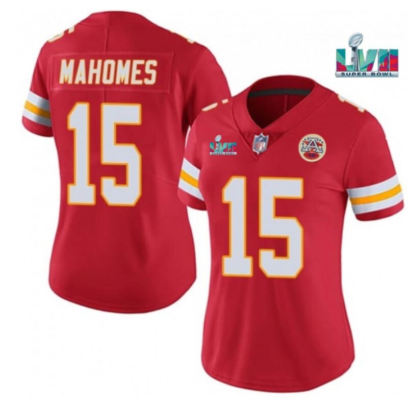 68615f6da94bc_1 Women's Kansas City Chiefs #15 Patrick Mahomes Red Super Bowl LVII Patch Vapor Stitched Jersey(Run Small)