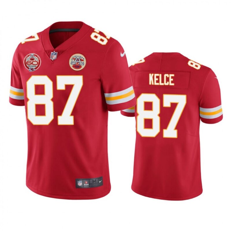 68615f8cdf98b_1 Men's Kansas City Chiefs #87 Travis Kelce Red 2019 60th Anniversary Limited Stitched NFL Jersey