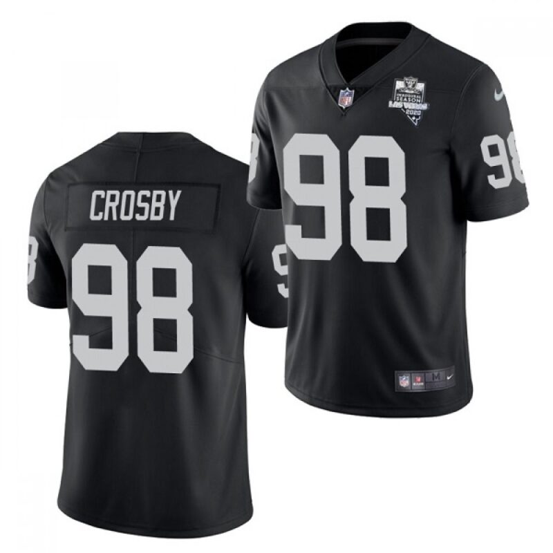 6861603bd6334_1 Youth Oakland Raiders #98 Maxx Crosby 2020 Black Inaugural Season Vapor Limited Stitched Jersey
