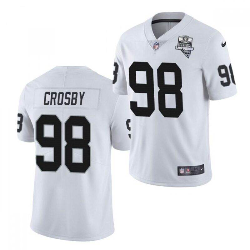 6861603e74aa6_1 Youth Oakland Raiders #98 Maxx Crosby 2020 White Inaugural Season Vapor Limited Stitched Jersey