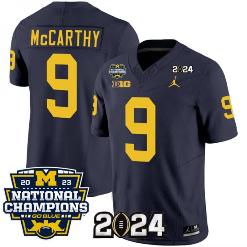 6861606898996_1 Men's Michigan Wolverines ACTIVE PLAYER Custom Navy 2024 F.U.S.E. With 2023 National Champions Patch Stitched Jersey
