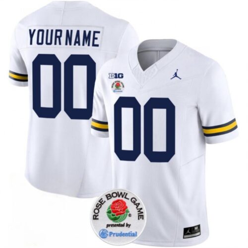 6861607597c61_1 Men's Michigan Wolverines ACTIVE PLAYER Custom 2023 F.U.S.E. White Rose Bowl Patch Stitched Jersey