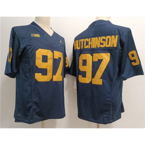 686160d1b53b3_1 Men's Michigan Wolverines #97 Aidan Hutchinson 2023 F.U.S.E. Navy Stitched Jersey