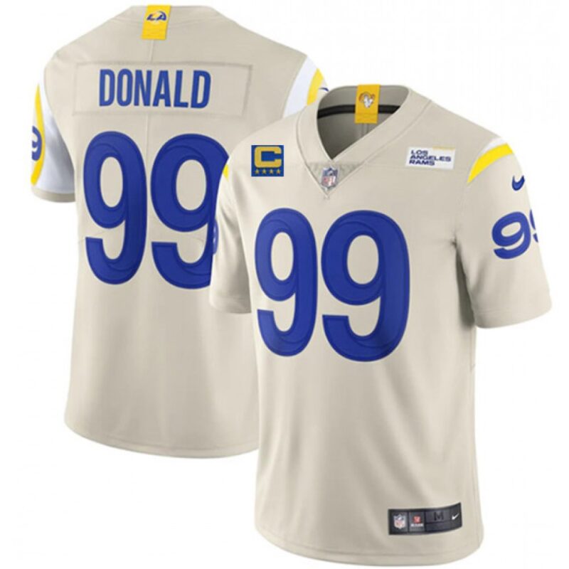 68616121df2bc_1 Men's Los Angeles Rams #99 Aaron Donald 2022 Bone With 4-star C Patch Vapor Untouchable Limited Stitched Jersey