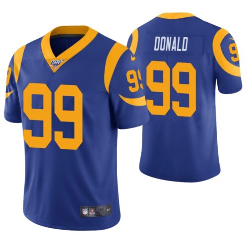 68616124a31a0_1 Men's Los Angeles Rams #99 Aaron Donald Blue 2019 100th Season Vapor Untouchable Limited Stitched NFL Jersey