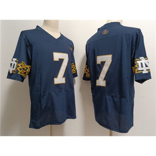 6861612e18bb2_1 Men's Notre Dame Fighting Irish #7 Audric Estime Navy Limited Stitched Jersey