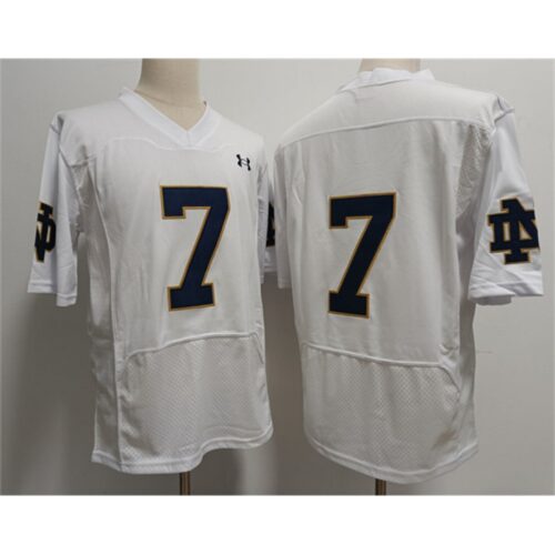 68616130be13d_1 Men's Notre Dame Fighting Irish #7 Audric Estime White Stitched Jersey
