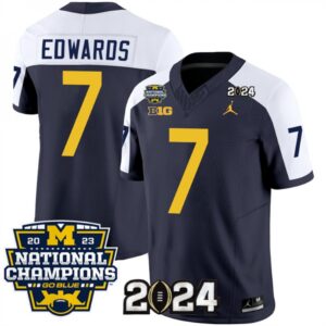 68616148adf7a_1 Men's Michigan Wolverines #7 Donovan Edwards Navy/White 2024 F.U.S.E. With 2023 National Champions Patch Stitched Jersey