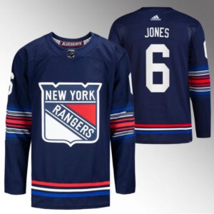 68616168afc8c_1 Men's New York Rangers #6 Zac Jones Navy Stitched Jersey