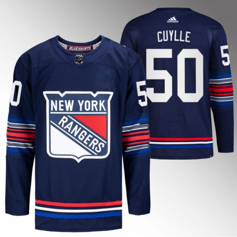 6861617e13614_1 Men's New York Rangers #50 Will Cuylle Navy Stitched Jersey